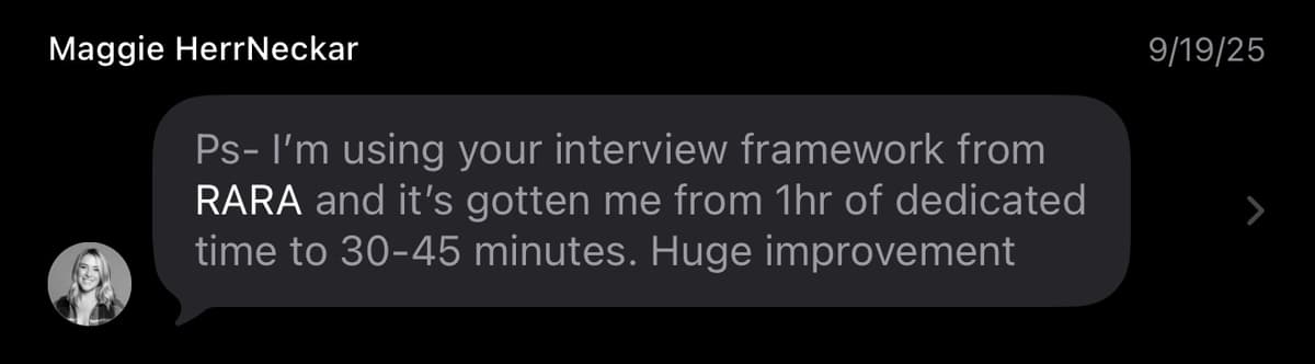 Customer testimonial