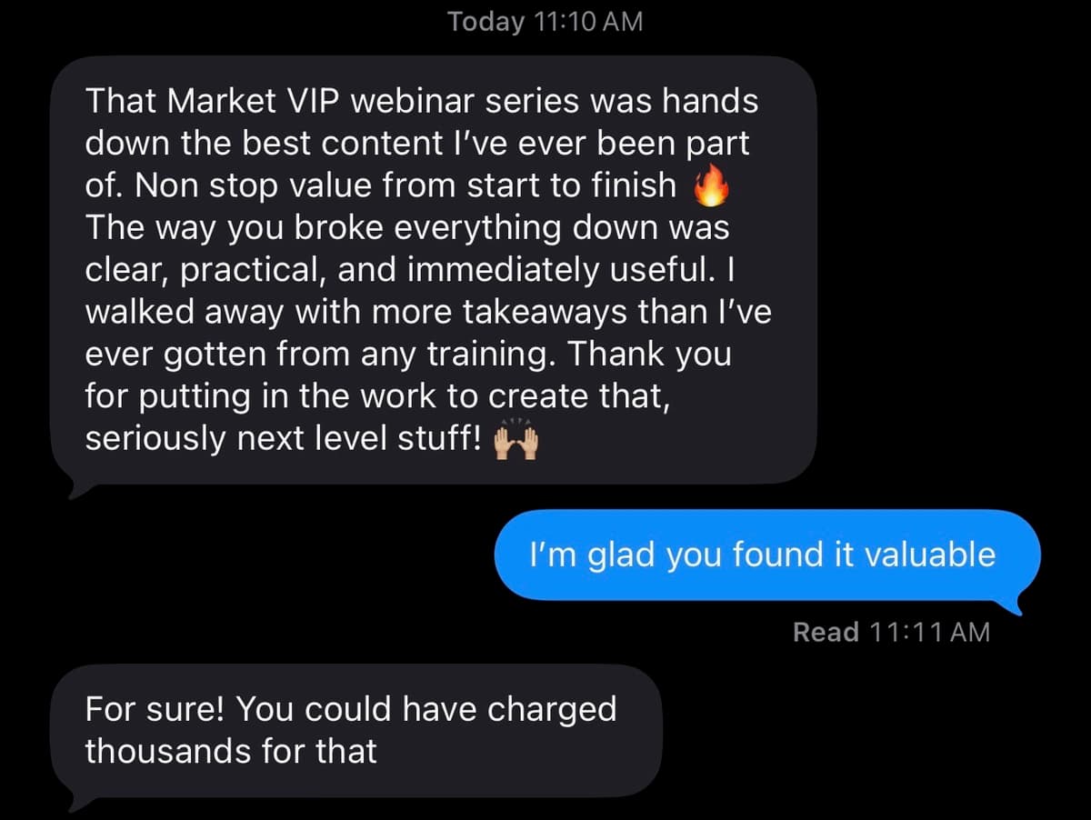 Customer testimonial